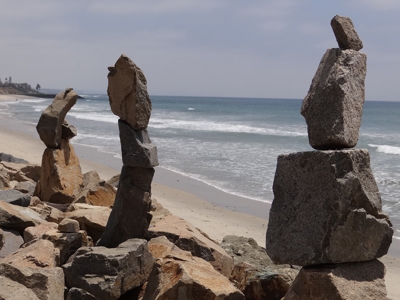 3 stone sculptures in Carlsbad