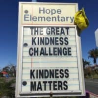 The Great Kindness Challenge 2018 sign in Carlsbad