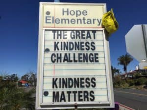 The Great Kindness Challenge 2018 sign in Carlsbad